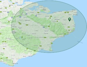 PA Hollingworth, Electricians in Kent - Coverage Map